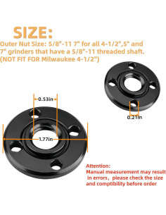 4 Tuercas de Amoladora Angular HHLZDHH N134467 5/8"-11 2