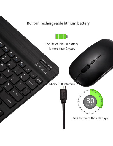 Combo Teclado y Ratón Bluetooth Xukinroy Ultra Delgado