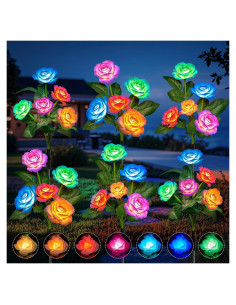 Luces de Jardín Solares WdtPro 6 Paquete Rosa LED IP65