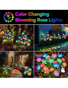 Luces de Jardín Solares WdtPro 6 Paquete Rosa LED IP65 2