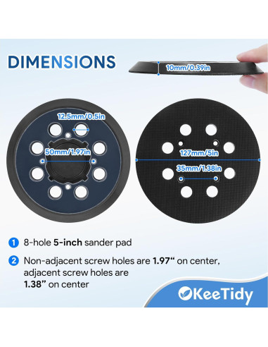 Almohadilla de Lijado 5" KeeTidy para DeWalt DWE6421 DWE6423