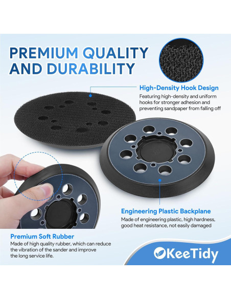 Almohadilla de Lijado 5" KeeTidy para DeWalt DWE6421 DWE6423