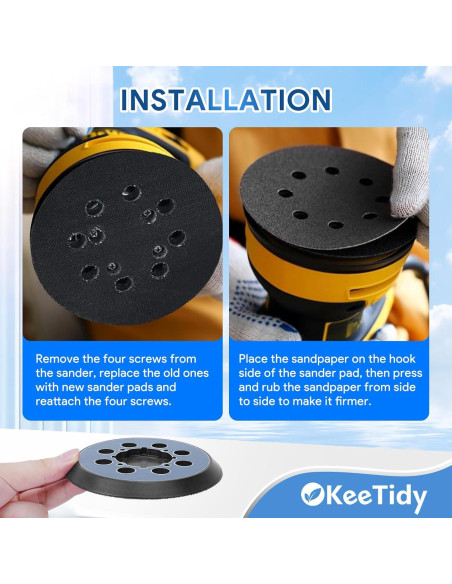 Almohadilla de Lijado 5" KeeTidy para DeWalt DWE6421 DWE6423