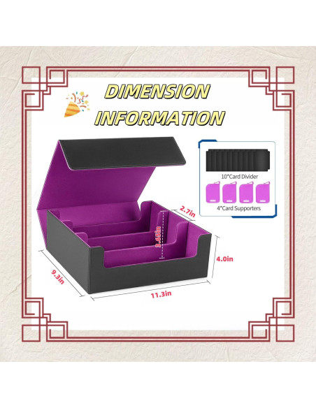 Caja de Almacenamiento de Cartas HSMH con 10 Divisores y Cierre Magnético Caja de Almacenamiento de Cartas HSMH con 10 Divisores y Cierre Magnético