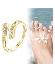 Anillo ajustable de oro 14K para mujer con diseño único 2