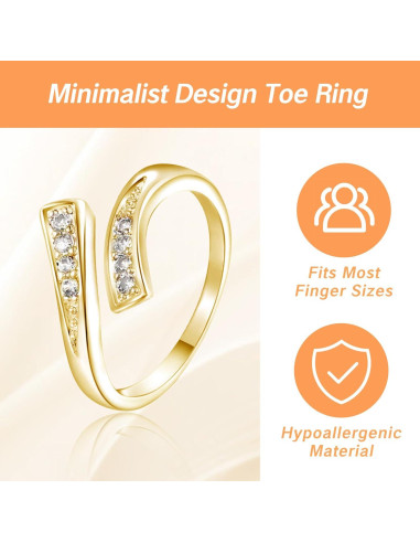 Anillo ajustable de oro 14K para mujer con diseño único