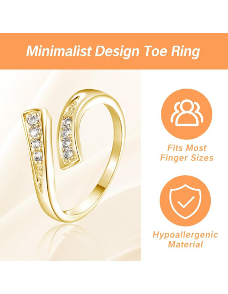 Anillo ajustable de oro 14K para mujer con diseño único