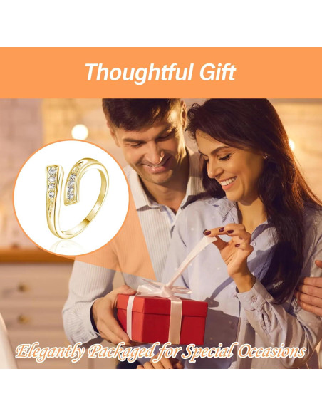 Anillo ajustable de oro 14K para mujer con diseño único