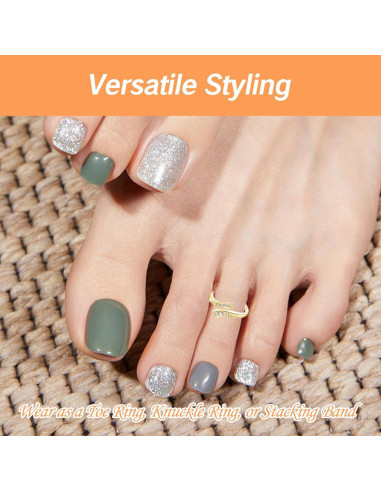 Anillo ajustable de oro 14K para mujer con diseño único