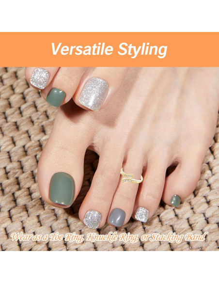 Anillo ajustable de oro 14K para mujer con diseño único