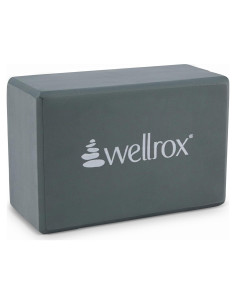 Bloque de Yoga WellRox EVA Antideslizante 10x15x23cm Gris