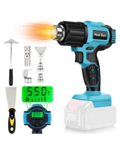 Pistola de Calor Inalámbrica RIWELF 18V con Pantalla LCD