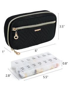 Organizador Semanal de Pastillas BAGSFY Negro 2 Veces al Día 2