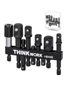 Juego de Adaptadores de Enchufe THINKWORK 9 Piezas 1/4" 3/8" 1/2"