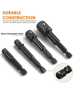 Juego de Adaptadores de Enchufe THINKWORK 9 Piezas 1/4" 3/8" 1/2" 2