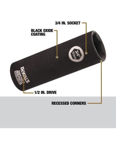 Socket Profundo 3/4" Dewalt DW22902 para Impacto 1/2" 2