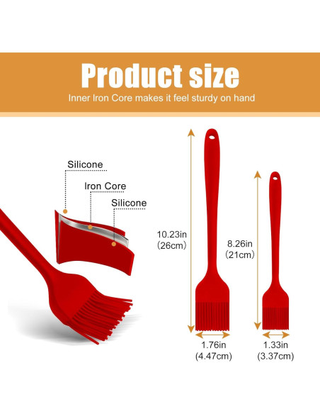 Brocha de Silicona KitsKap 2 Pcs para BBQ y Hornear Negra