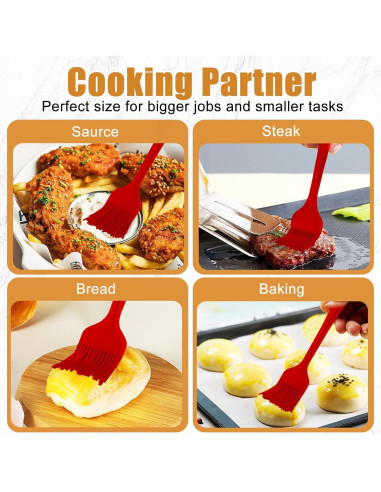 Brocha de Silicona KitsKap 2 Pcs para BBQ y Hornear Negra