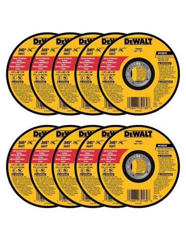 Ruedas de Corte de Metal Delgada DEWALT DW8062 100pk 115mm