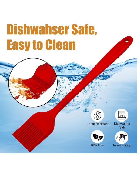 Brocha de Silicona KitsKap 2 Pcs para BBQ y Hornear Negra