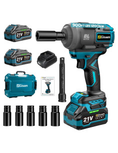 Llave de impacto inalámbrica Gisam 900Nm 3 velocidades LED