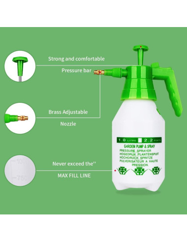 Pulverizador de Jardín Munyonyo PH-1.5L 1.89L Verde Ajustable