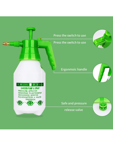 Pulverizador de Jardín Munyonyo PH-1.5L 1.89L Verde Ajustable