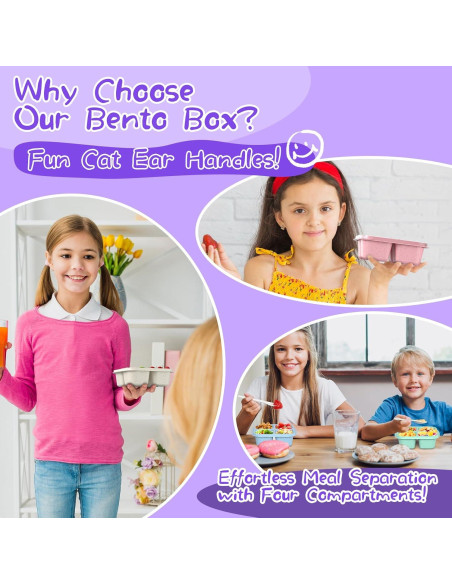 Contenedores de Snack CSQLJ 4 Compartimentos Reutilizables