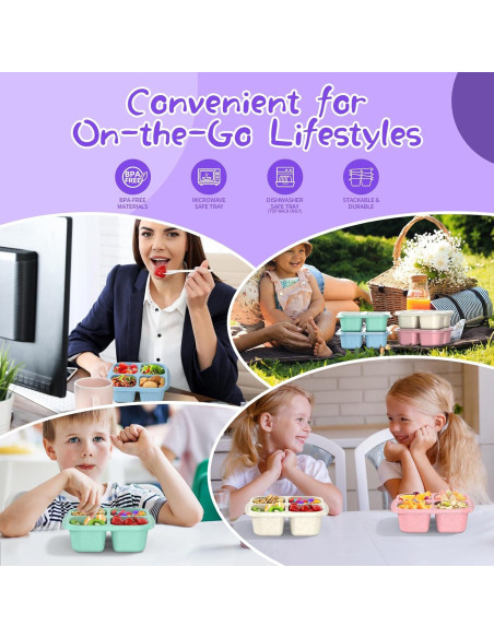 Contenedores de Snack CSQLJ 4 Compartimentos Reutilizables