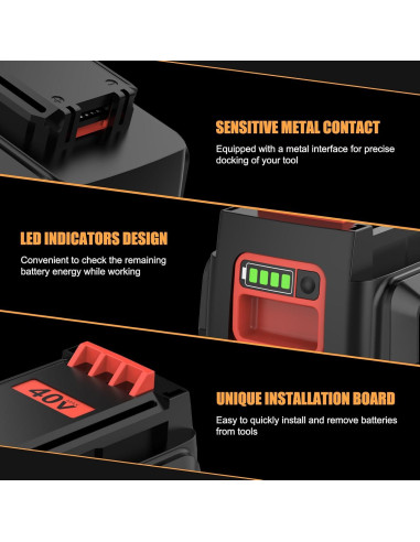 Batería de Reemplazo 3600mAh Black and Decker 40V Amarillo