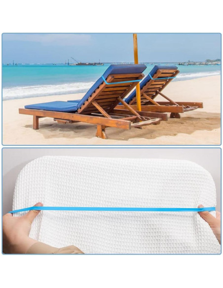 10 Bandas de Toalla de Playa Prudiut 30 cm Silicona Estirables