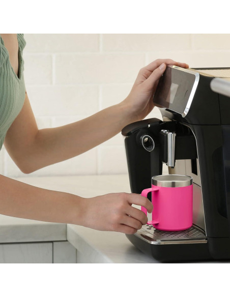 Taza de Café Aislada ALOUFEA 12oz Acero Inoxidable Negro