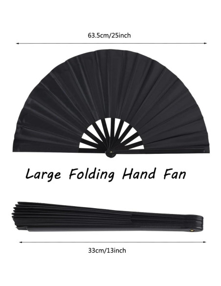 Paquete de 2 Ventiladores Plegables Tkocisa Negro 34x63.5cm