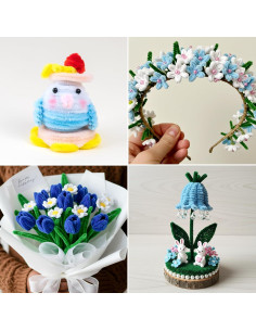 Caydo 300 Limpiapipas Azules Chenille 30cm para Manualidades 2