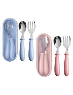 Set de Utensilios para Niños 4 Pcs Acero Inoxidable Pengxiaomei