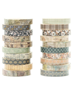 20 Rollos de Cinta Washi Vintage Songdao 2m x 7mm Decorativa