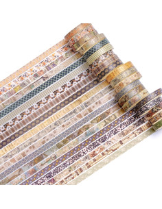 20 Rollos de Cinta Washi Vintage Songdao 2m x 7mm Decorativa 2
