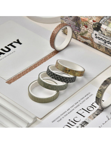 20 Rollos de Cinta Washi Vintage Songdao 2m x 7mm Decorativa