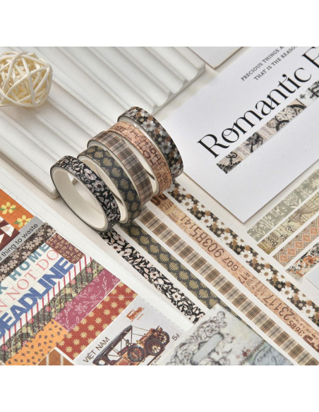 20 Rollos de Cinta Washi Vintage Songdao 2m x 7mm Decorativa