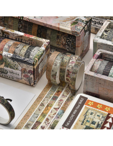 20 Rollos de Cinta Washi Vintage Songdao 2m x 7mm Decorativa