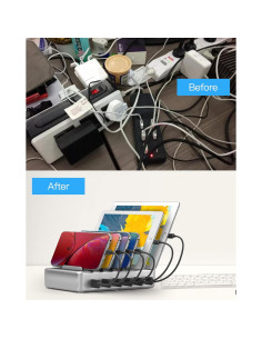 Estación de Carga Rápida HSL 6 Puertos para Móviles y Tablets 2