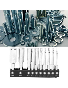 Juego de 10 Puntas de Destornillador Magnéticas Acero S2 1.5-12mm 2