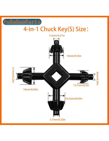 Juego de Llaves de Mandril 4-en-1 JuYangDa, 8 Tamaños