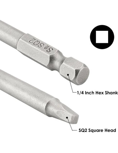 10 Puntas de Destornillador Cuadradas Magnéticas Eyech 150mm