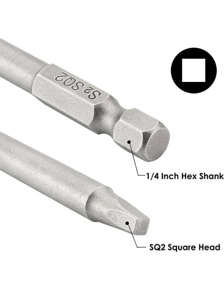 10 Puntas de Destornillador Cuadradas Magnéticas Eyech 150mm