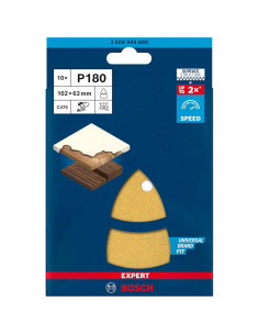 Lija Bosch Professional 10x C470 Grano 180 102x62 mm 11 Agujeros 2