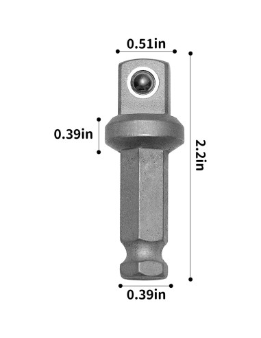 Adaptador de enchufe cuadrado Lrcipru 7/16 a 1/2, 2"