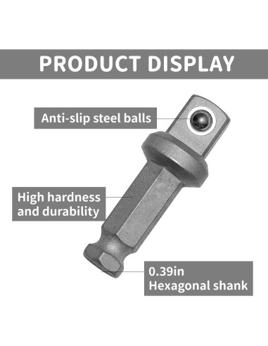 Adaptador de enchufe cuadrado Lrcipru 7/16 a 1/2, 2"