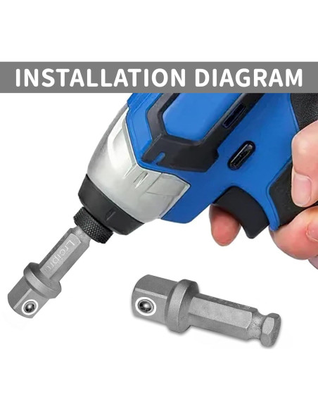 Adaptador de enchufe cuadrado Lrcipru 7/16 a 1/2, 2"