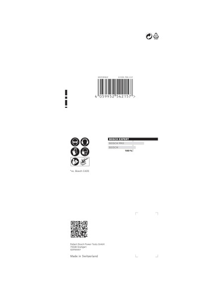 Papel de Lija Bosch Expert C470 Grano 40 10 Piezas 80x133 mm